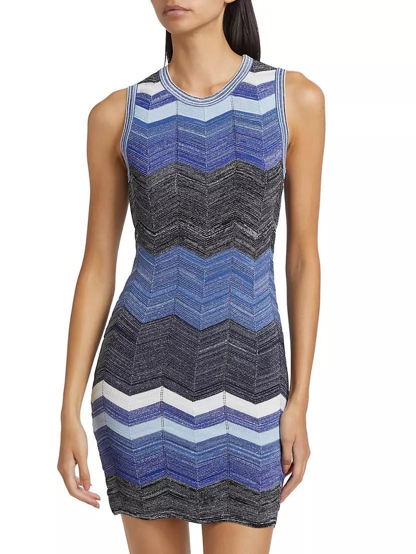 Chevron Striped Knit Minidress Product Image