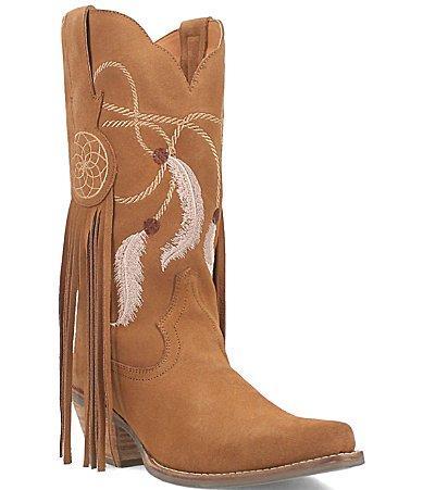 Dingo Day Dream Embroidered Suede Mid Western Boots Product Image