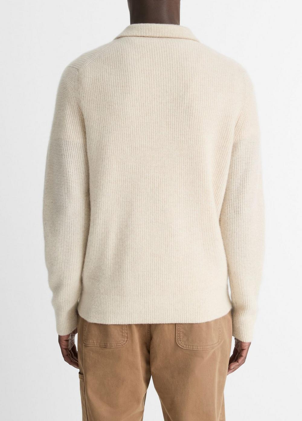 Plush Cashmere Thermal Johnny-Collar Sweater Product Image