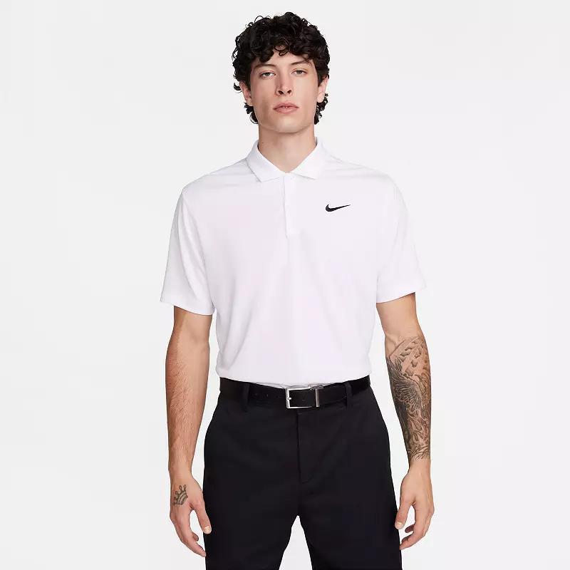 Nike Mens Relaxed Fit Core Dri-fit Short Sleeve Golf Polo Shirt - White Product Image