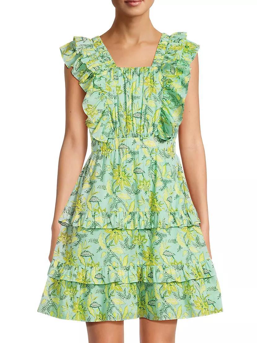 Dante Floral Ruffle Minidress Product Image