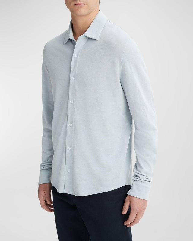 Vince Piqu Knit Button-Up Shirt Product Image