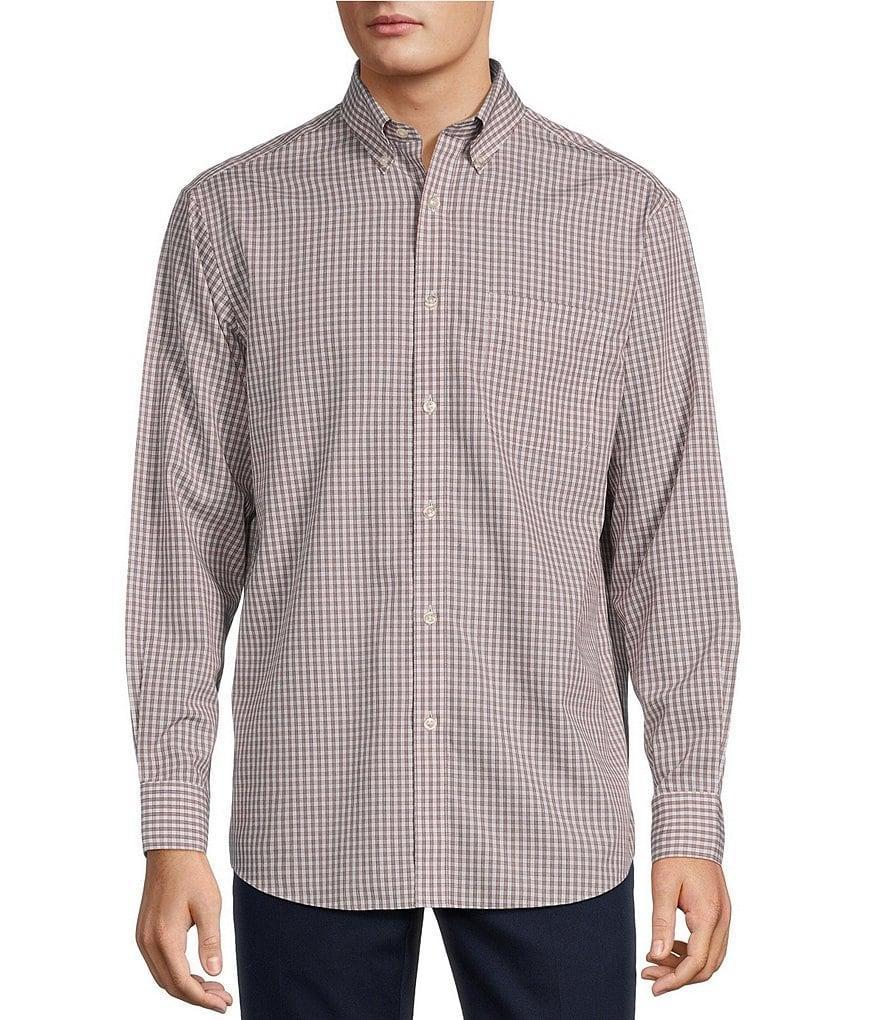 Gold Label Roundtree & Yorke Big & Tall Non-Iron Long Sleeve Small Plaid Sport Shirt Product Image