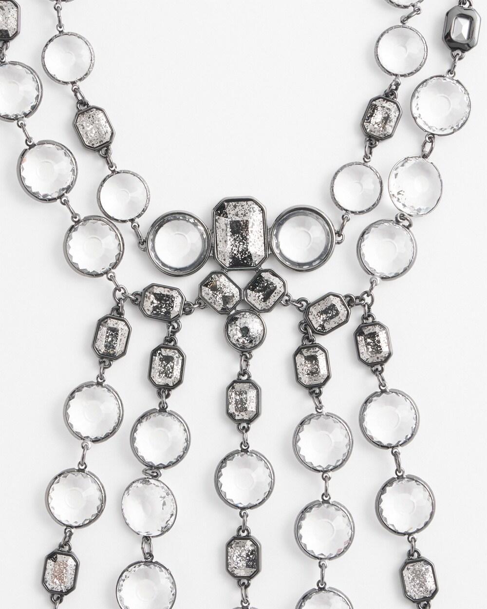 Cascading Silver Tone Statement Necklace Product Image