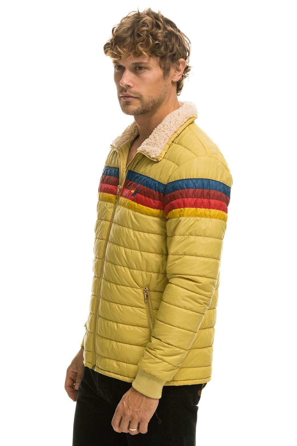 4 STRIPE RAINBOW SLEEVE JACKET  -  KHAKI Male Product Image