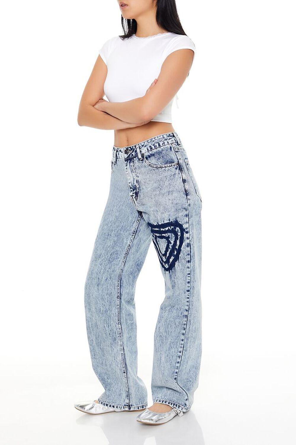 Heart Mineral Wash Jeans | Forever 21 Product Image