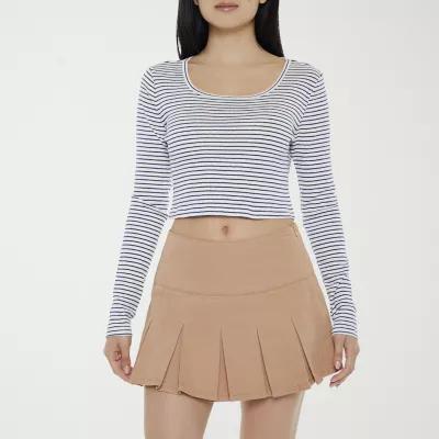 Forever 21 Long Sleeve Striped Baby Tee Womens Juniors Long Sleeve T-Shirt Product Image