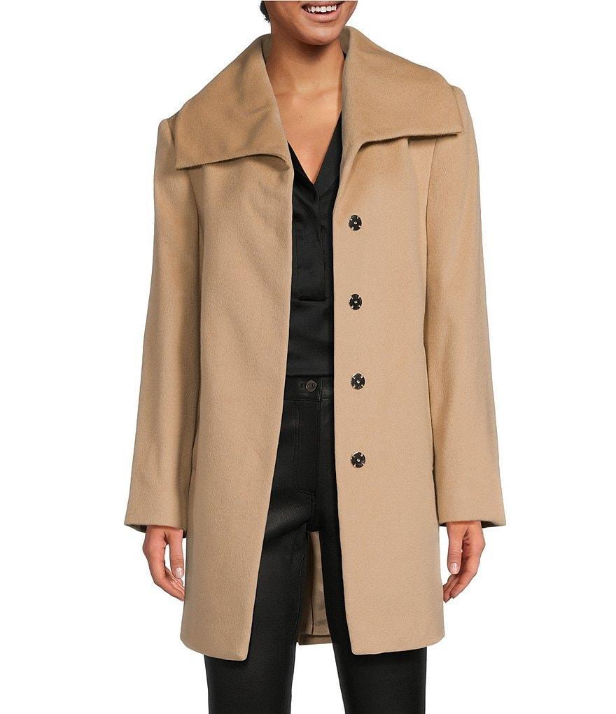 Katherine Kelly Pure Wool Envelope Collar Long Sleeve Coat Product Image