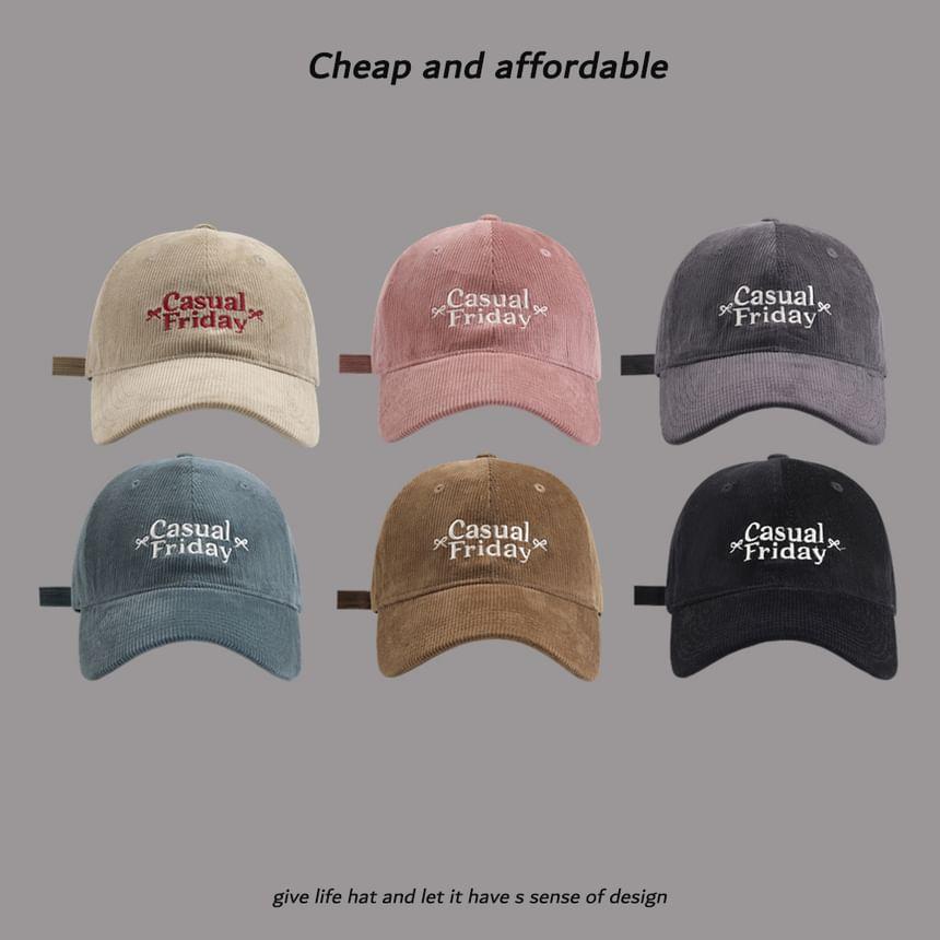 Lettering Corduroy Cap Product Image