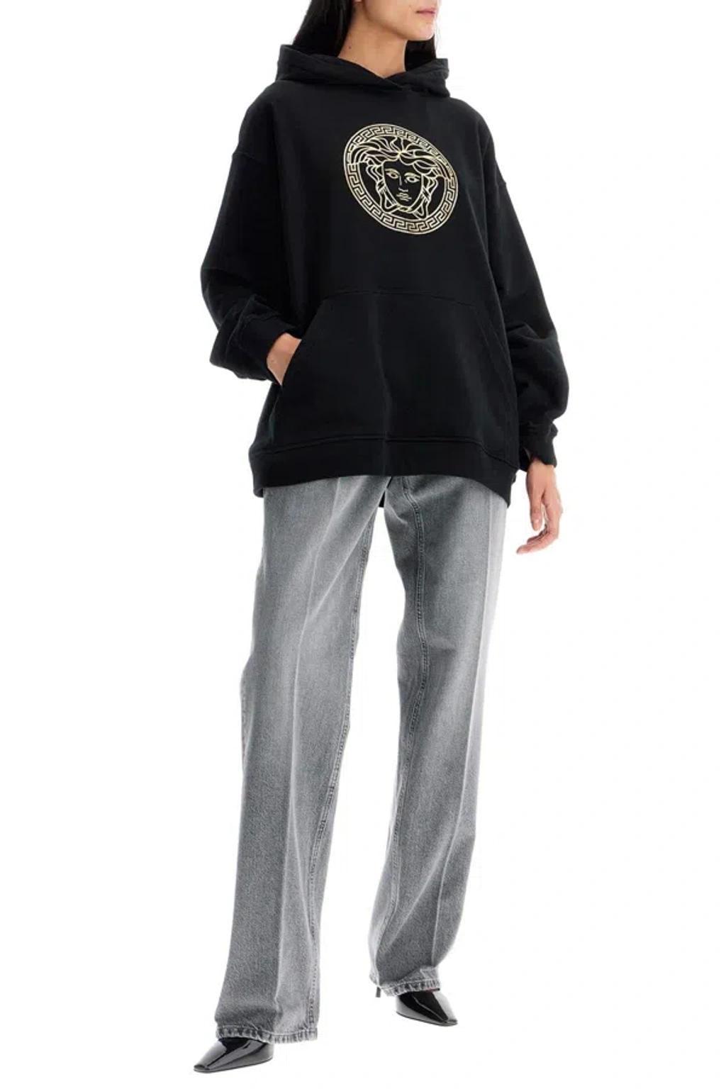 VERSACE Straight Jeans With Medusa Details In Multicolor Product Image