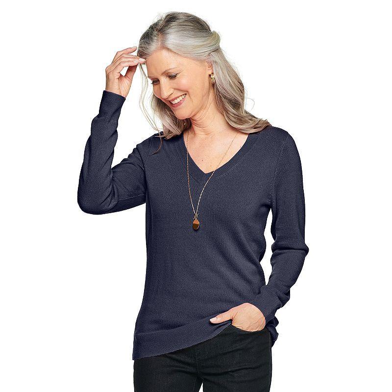 Womens Croft & Barrow The Extra Soft V-Neck Sweater Product Image