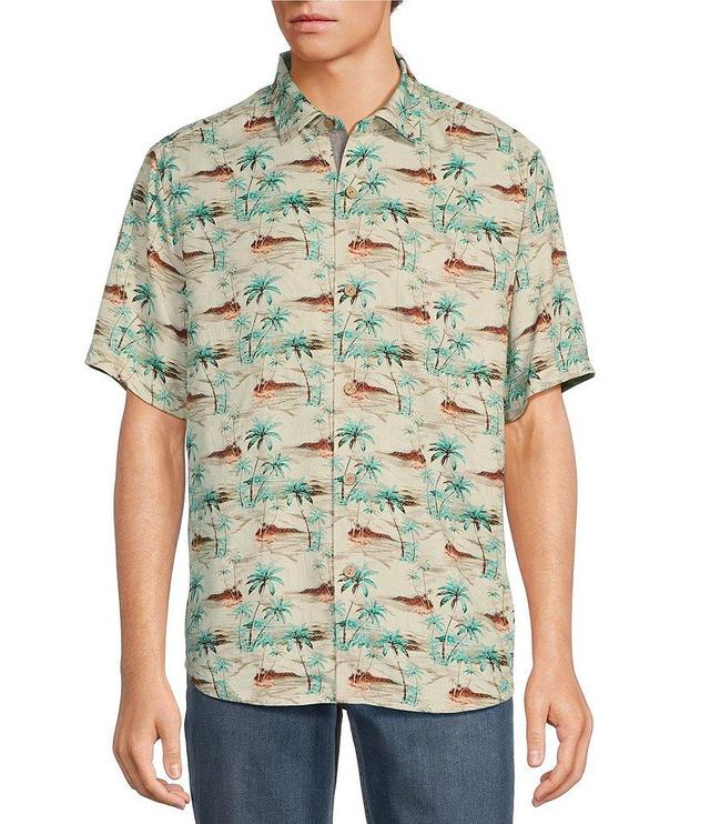 Tommy Bahama Ocean Oasis Short Sleeve Silk Jacquard Shirt Product Image