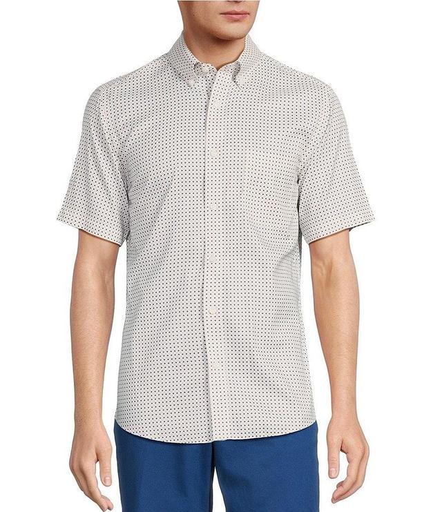 Gold Label Roundtree & Yorke Slim Fit Non-Iron Short Sleeve Geometric Print Sport Shirt Product Image