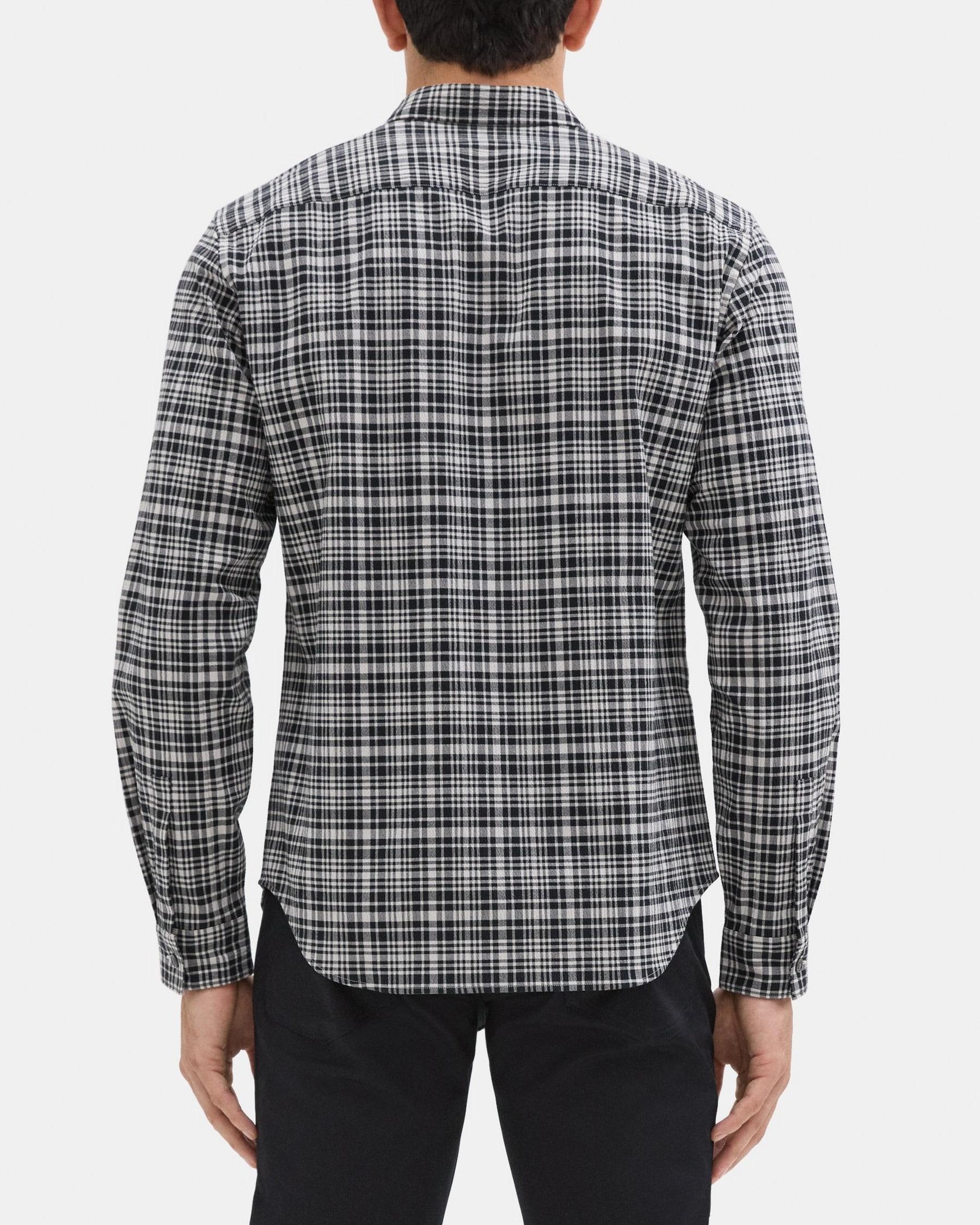 Long-Sleeve Shirt in Plaid Seersucker Product Image