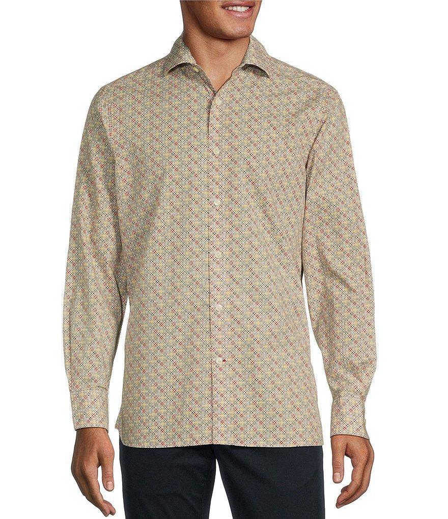 Cremieux Blue Label Medallion Print Poplin Long Sleeve Woven Shirt Product Image