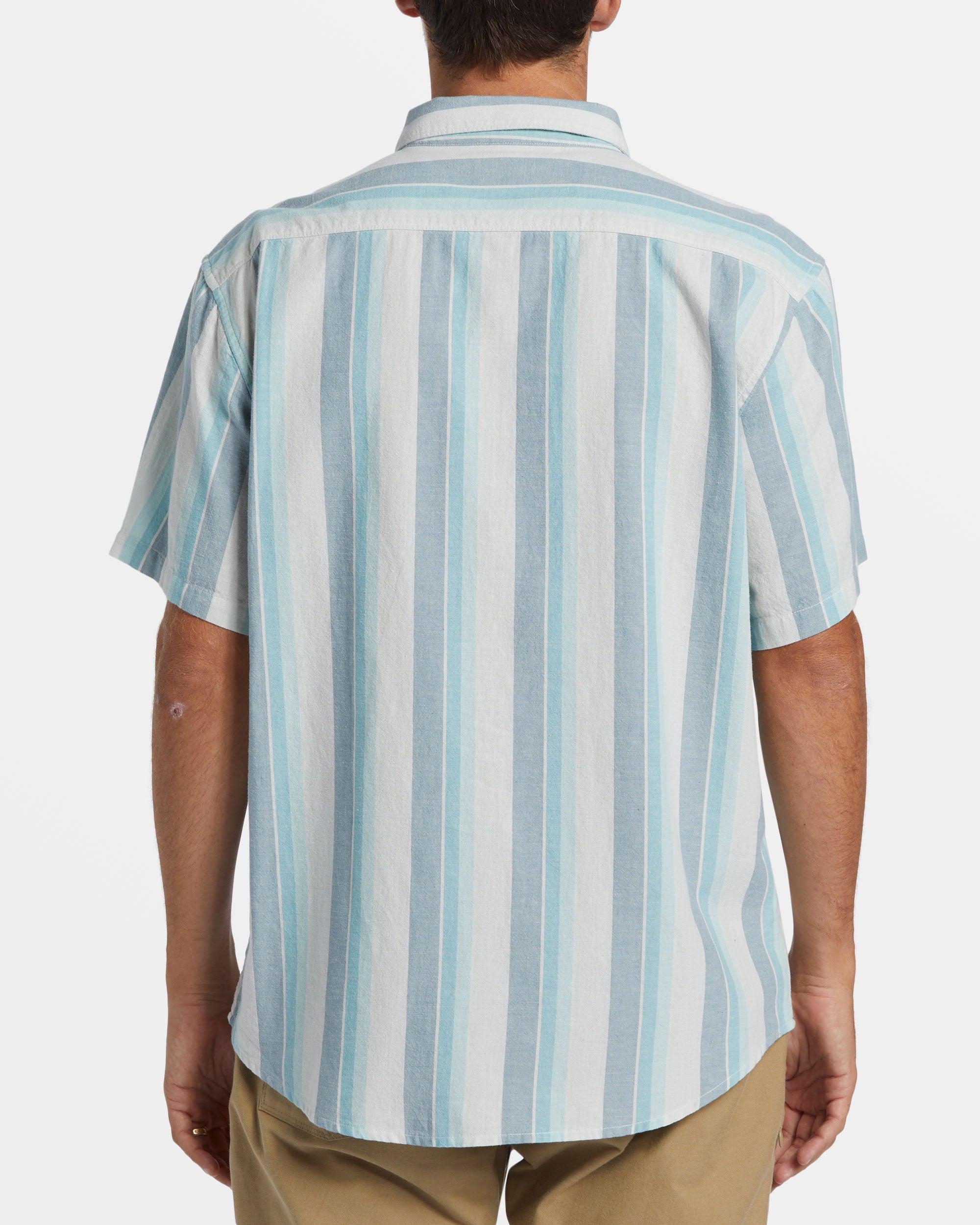 All Day Stripe Short Sleeve Shirt - Dusty Navy Male Product Image