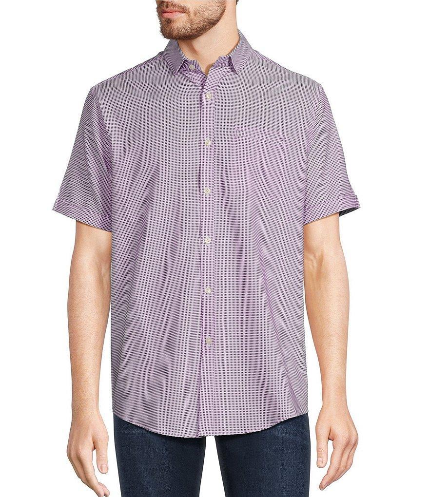 Murano Big & Tall Classic-Fit Small Square Dobby Short Sleeve Woven Shirt Product Image