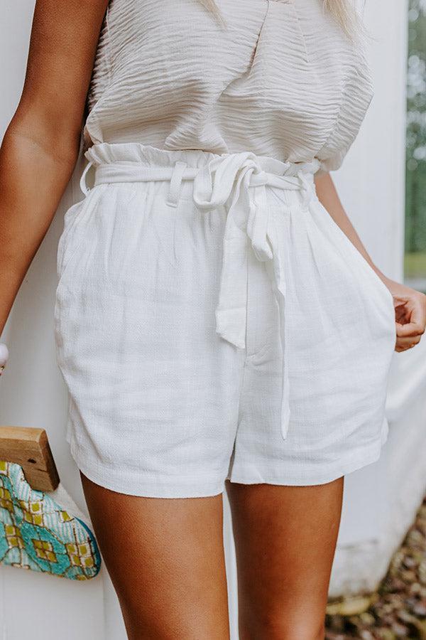 On The Boat Linen-Blend Shorts In Ivory Product Image