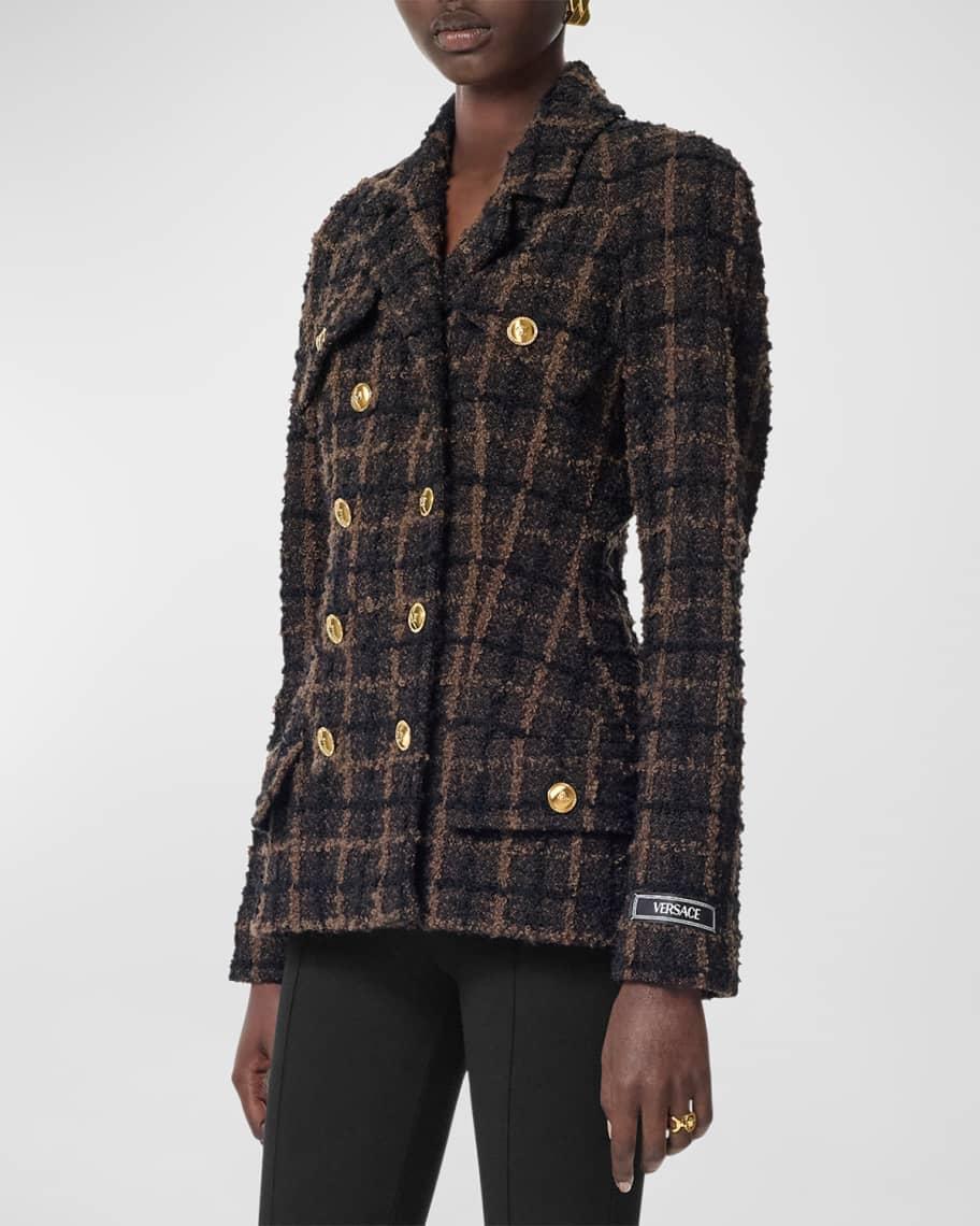 Melange Wool Tweed Blazer Jacket Product Image