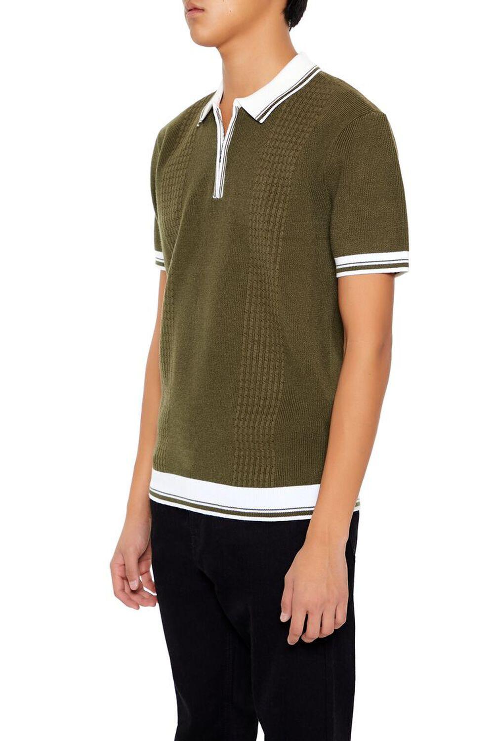 Quarter-Zip Sweater-Knit Polo Shirt | Forever 21 Product Image