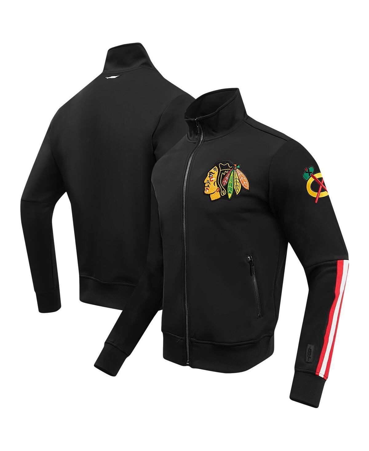 Mens Pro Standard Black Chicago Blackhawks Classic Chenille Full-Zip Track Jacket Product Image