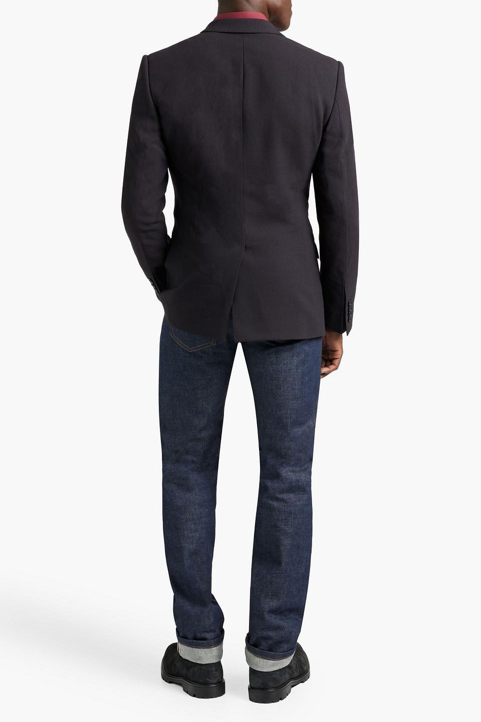 Wool Grain De Poudre Blazer In Midnight Blue Product Image