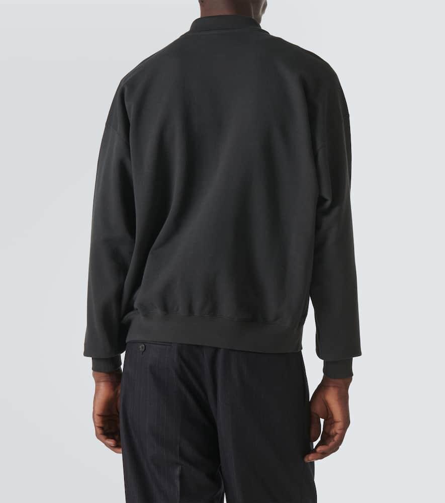 AURALEE Cotton Polo Sweater In Ink Black Product Image