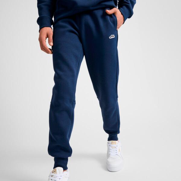 PUMA Suede Logo Men's Jogger Pants in Dark Blue Product Image