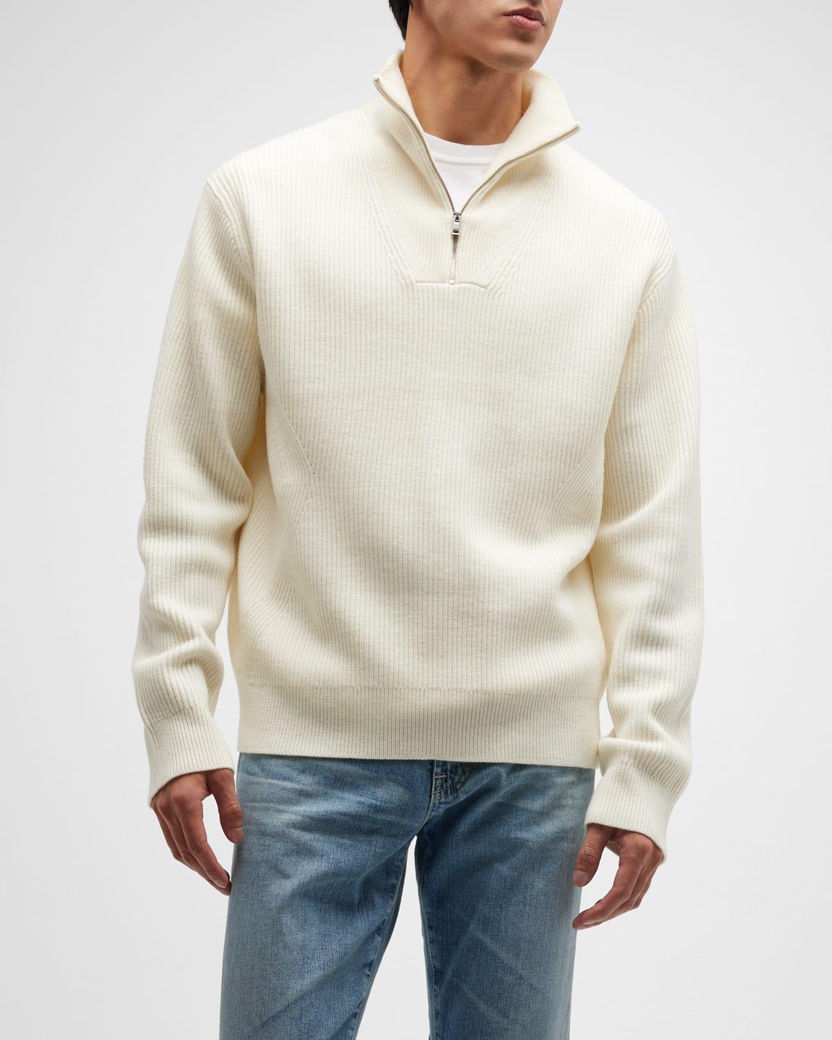 Mens Lamar Wool Quarter-Zip Sweater - Pestle Melange - Size Small Product Image