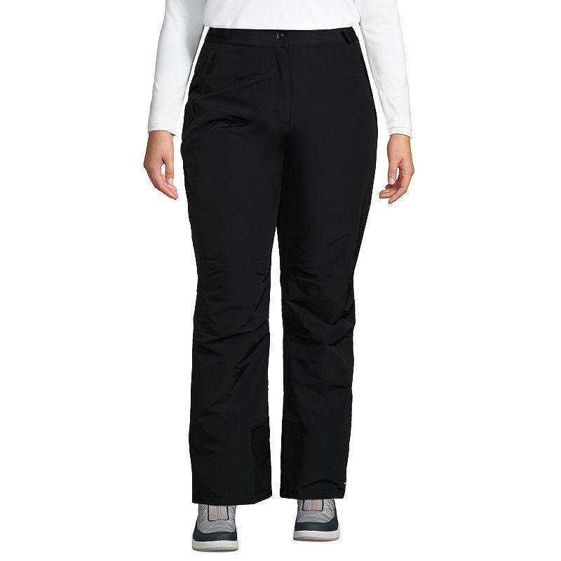 Plus Size Lands End Squall Waterproof Insulated Snow Pants, Womens Black Product Image