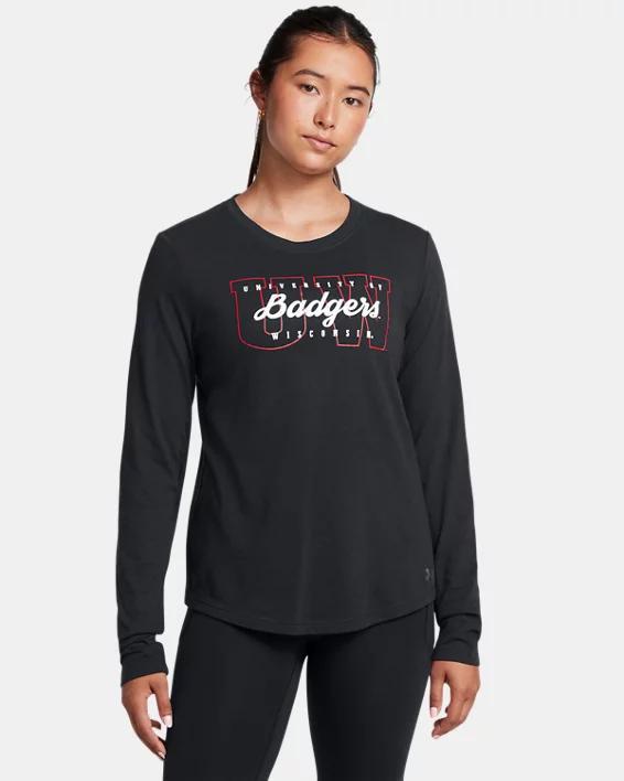 Womens UA Performance Cotton Collegiate Long Sleeve product image