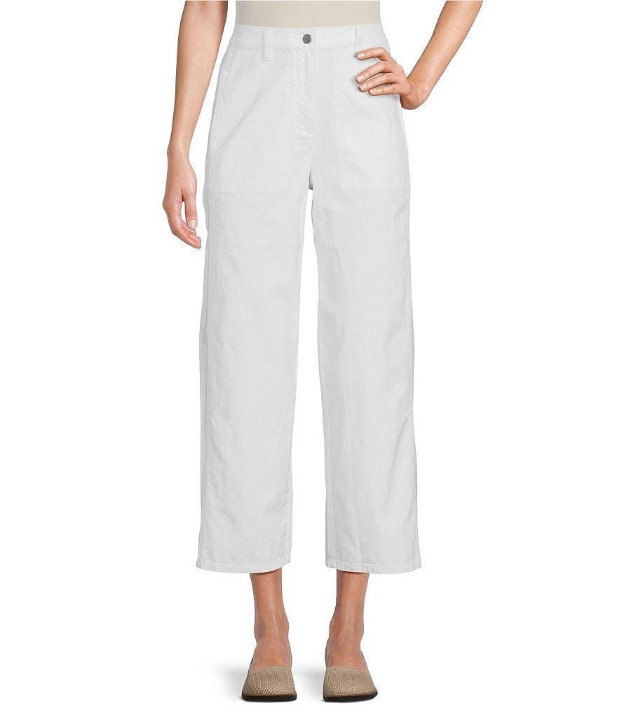 Eileen Fisher Organic Cotton Hemp Pocketed Wide-Leg Ankle Pants Product Image