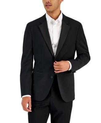 HUGO BOSS Hugo By  Men's Modern-fit Wool Blend Super Flex Stretch Tuxedo Jacket In Black Product Image