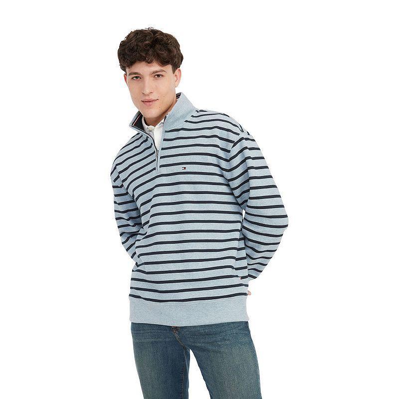 Mens Tommy Hilfiger Breton Stripe Quarter-Zip Mockneck Fleece Product Image