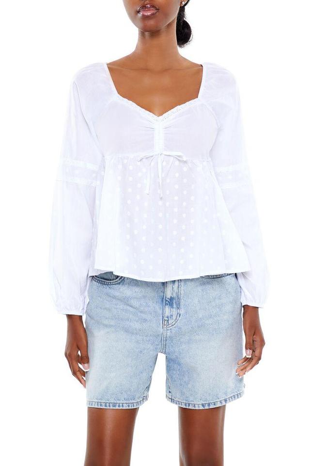 Sweetheart Crochet Lace-Trim Top | Forever 21 Product Image