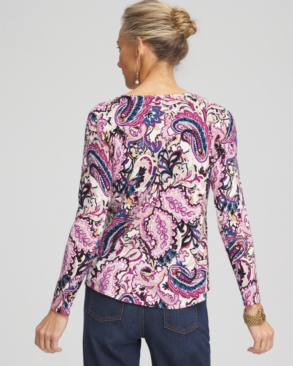 Paisley V-Neck Pullover Sweater Product Image