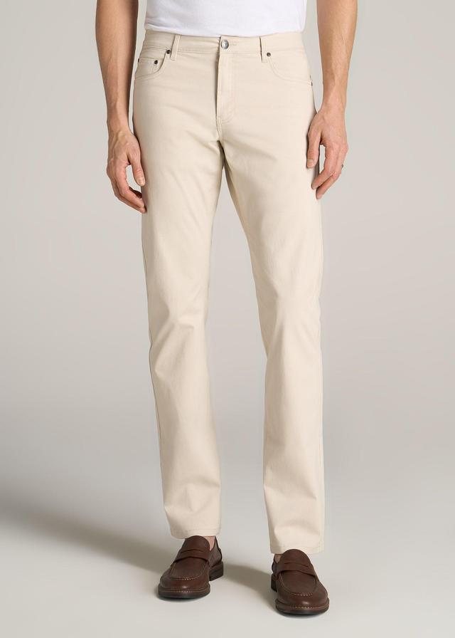 Carman TAPERED Fit Five Pocket Pants for Tall Men in Soft Beige Product Image