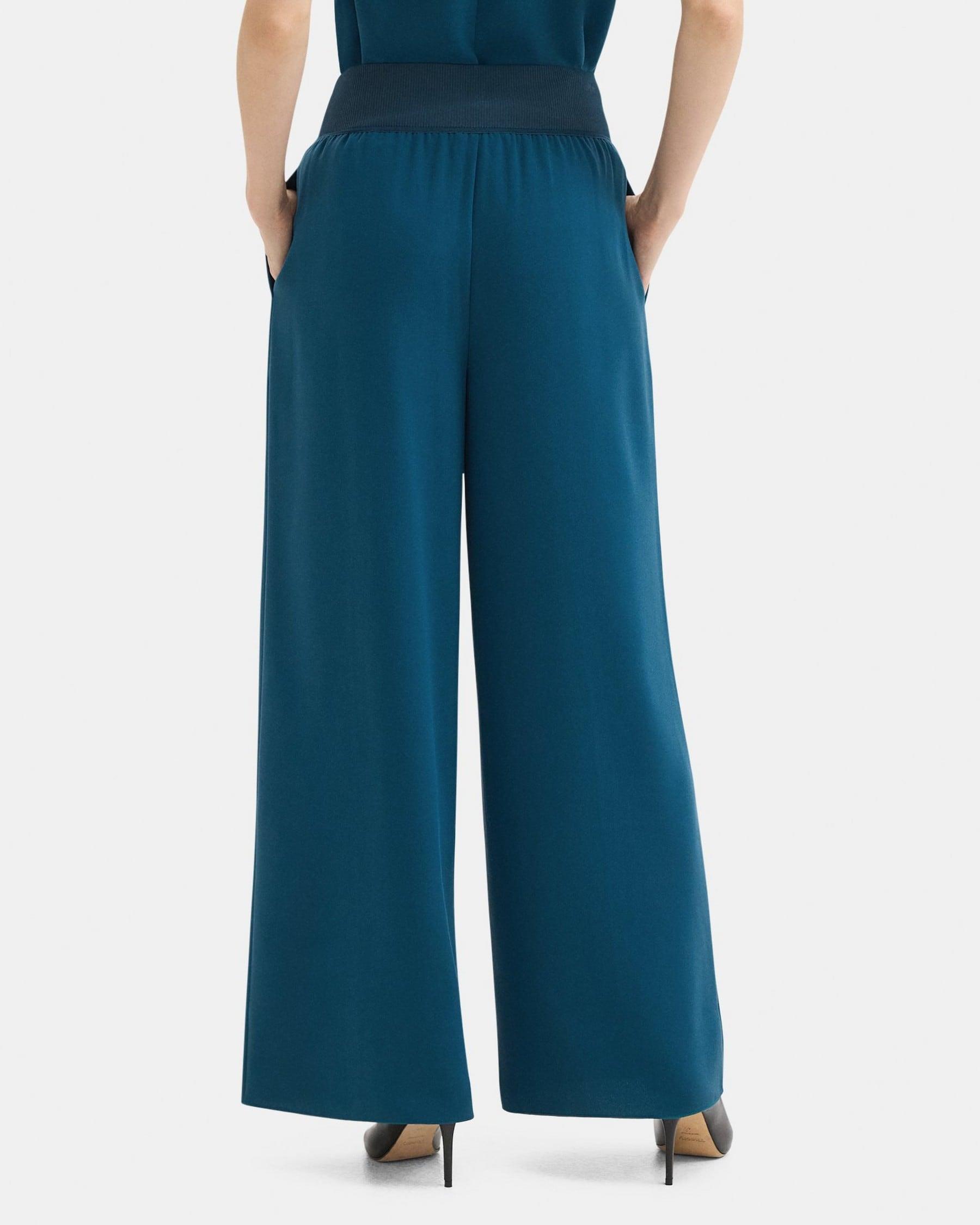 High-Waist Wide-Leg Pant in Crepe Product Image