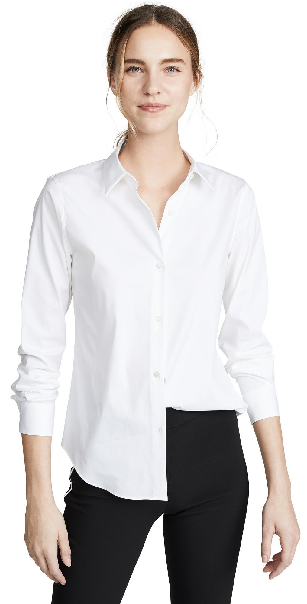 Theory Tenia Cotton Blend Blouse Product Image