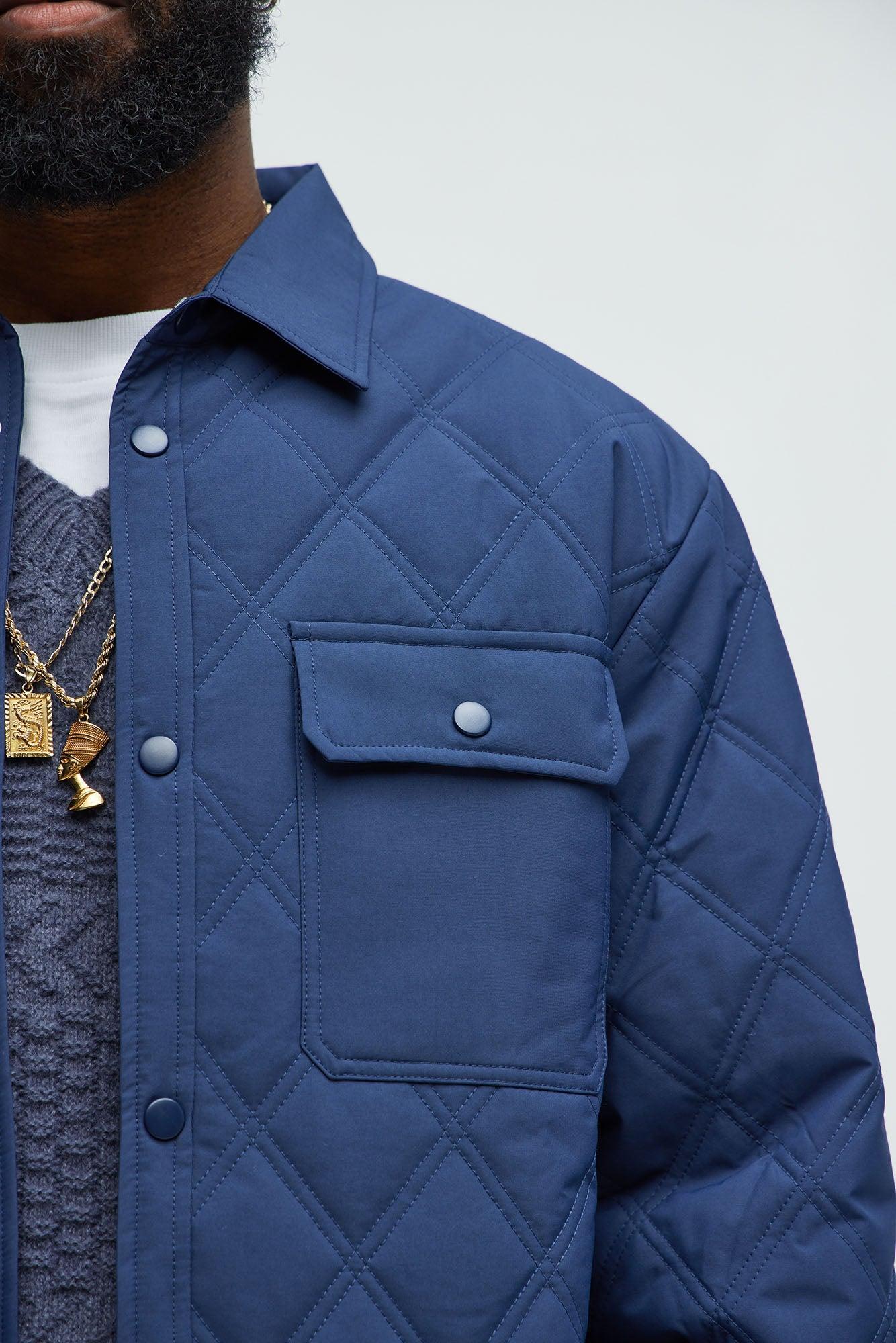 Auburn Quilted Shirt Jacket - Navy Product Image