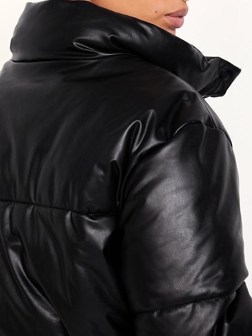 Faux-Leather Puffer Jacket Product Image