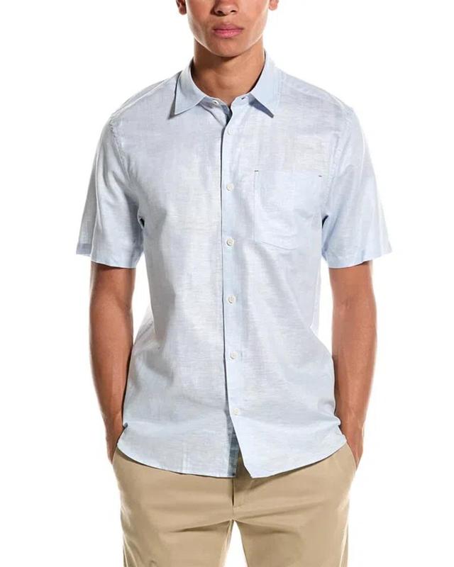 Linen-blend Shirt In Blue Product Image