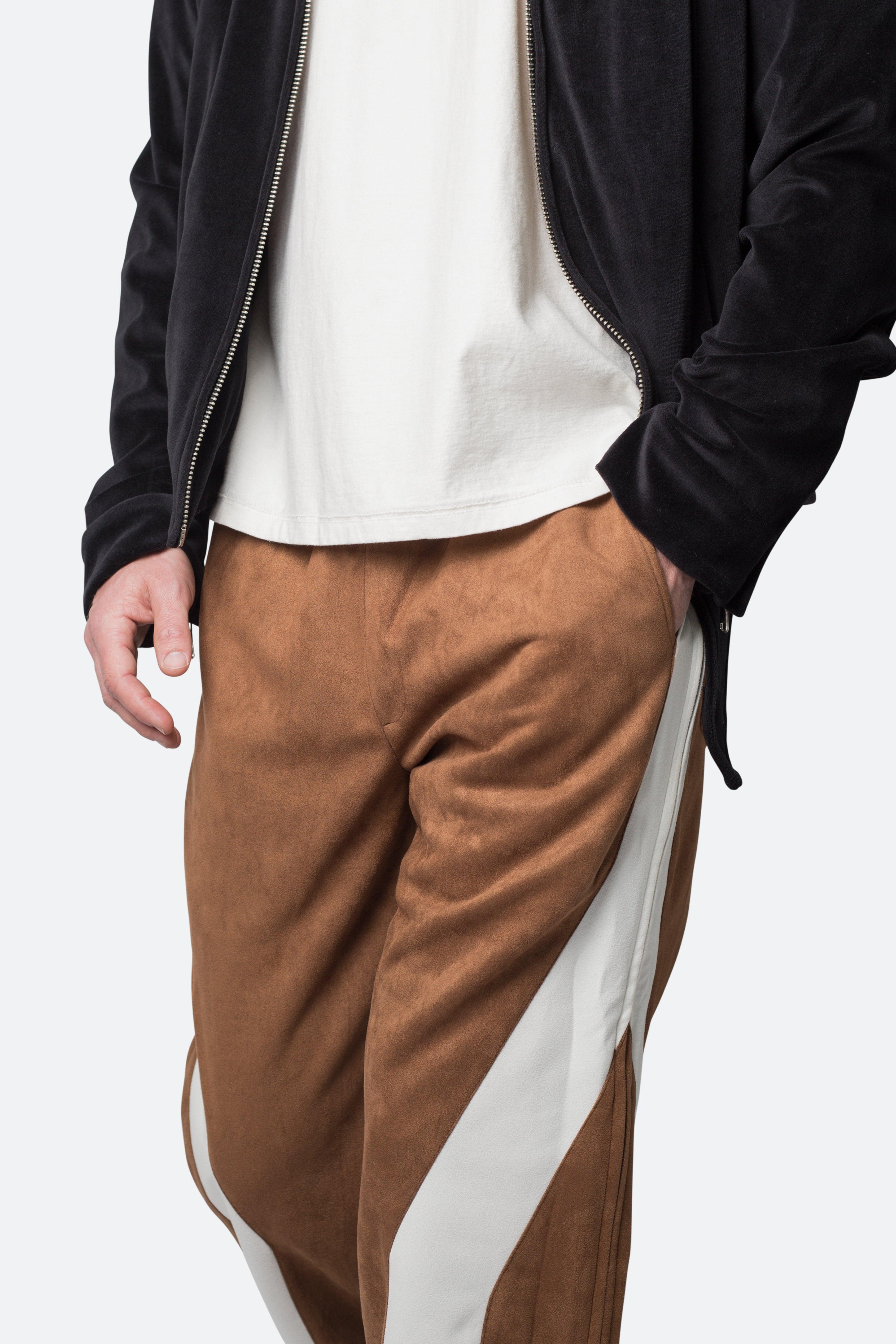 Suede Drawcord Pants - Brown Product Image