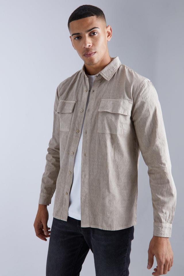 Oversized Overdyed Twill Overshirt | boohooMAN USA Product Image