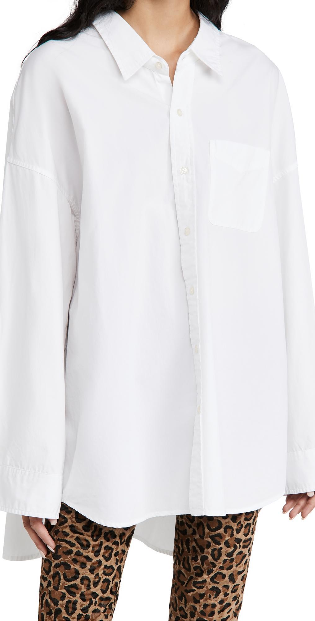 Womens Drop Neck Oxford Shirt Product Image