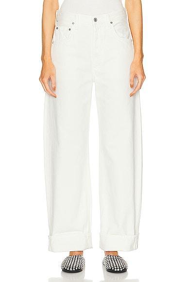 Citizens of Humanity Ayla Baggy Cuffed Crop in White Product Image