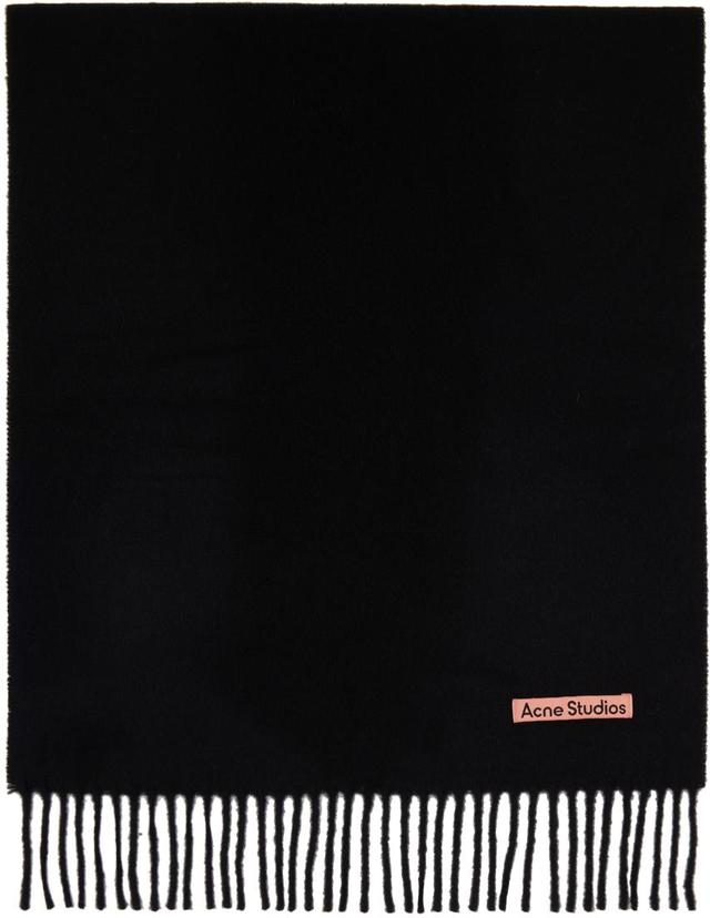 Black Fringe Scarf In 900 Black Product Image