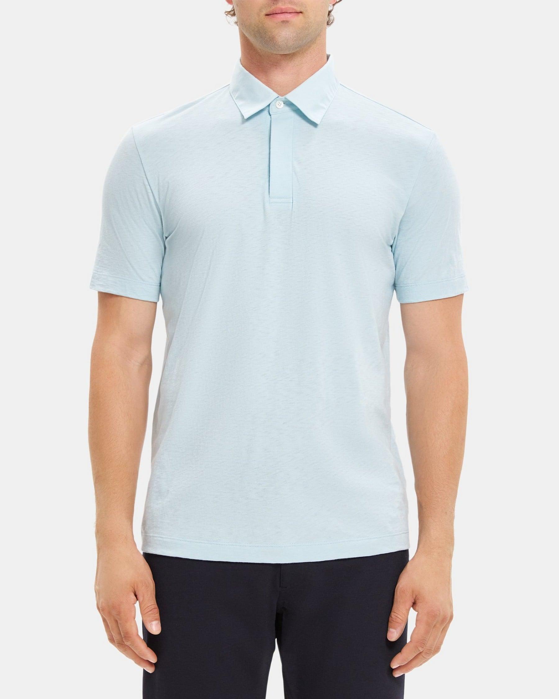 Contrast-Collar Polo in Modal Jersey Product Image