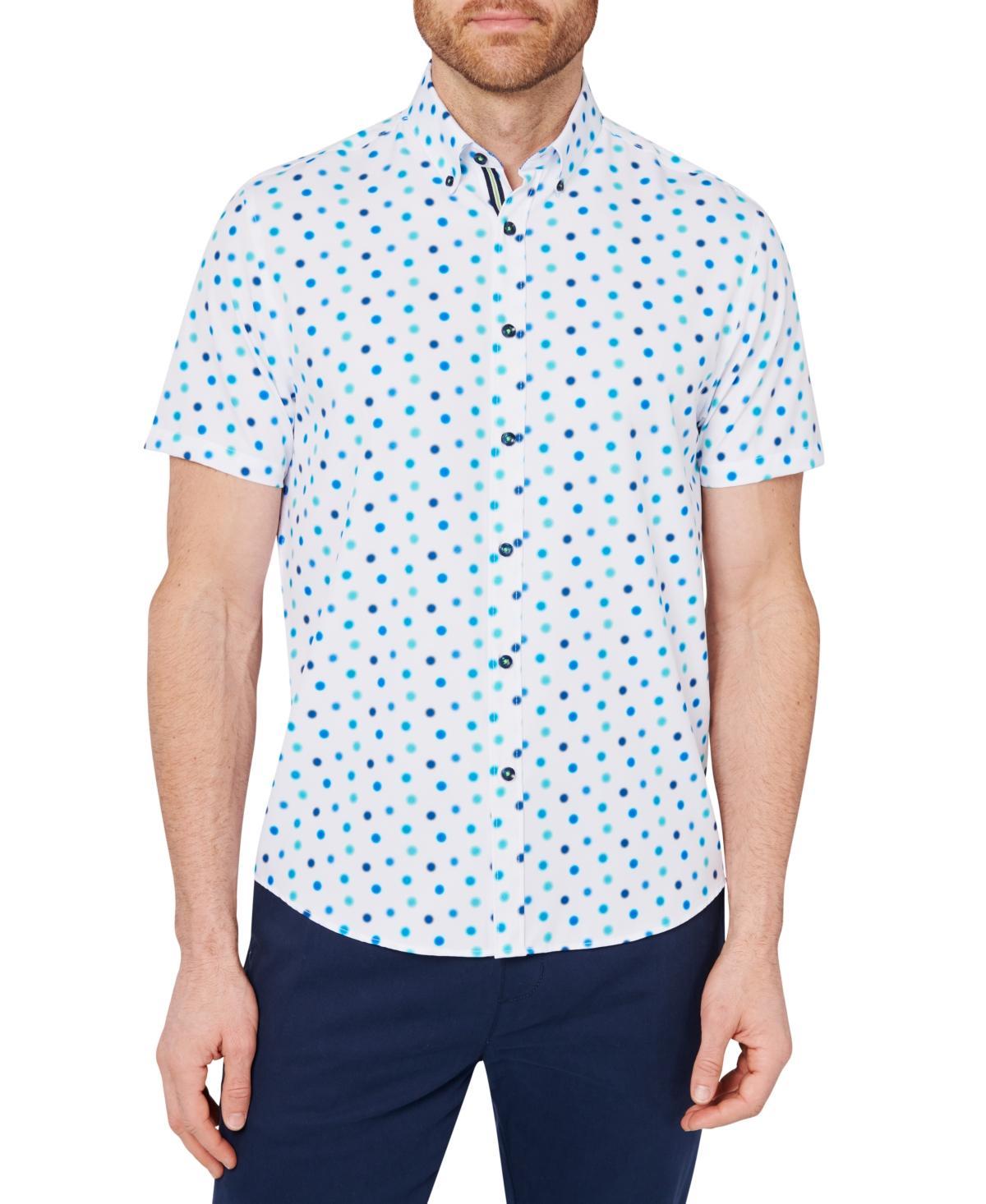 Society of Threads Mens Slim-Fit Dot Print Button-Down Performance Shirt Product Image