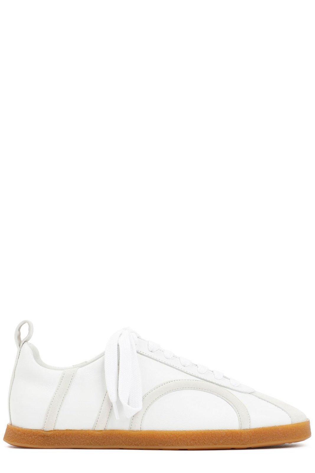 TOTÊME Monogram Leather And Suede Trainers In Off White Product Image